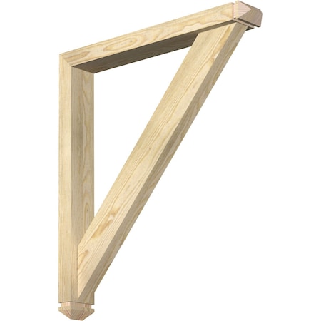 Traditional Arts And Crafts Rough Sawn Bracket W/ Offset Brace, Douglas Fir, 4W X 28D X 32H